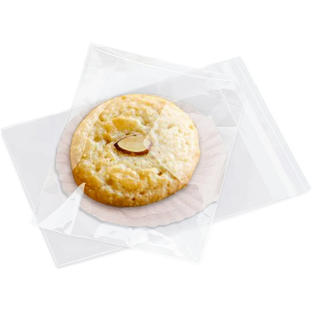 200 Pack Clear Resealable Cellophane Bags Thick 1.4 MIL Glossy Self