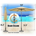thumbnail image 3 of Sunrise 10' Outdoor Patio Umbrella 8 Ribs Market Parasol Sunshade with Tilt and Crank (Beige), 3 of 9