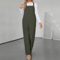 thumbnail image 3 of Fashion Jumpsuits for Women Dressy Plus Size Pocket Button Sleeveless Jumpsuit Solid Bodysuit Playsuit Rompers, 3 of 8