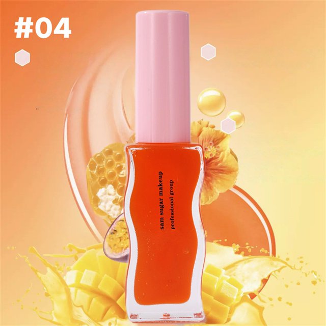 Fruit Honey Moisturizing Temperature Liquid Lipstick, Honey Color Long Lasting Moistourizing Lip Makeup Lip Oil 8ml