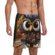 thumbnail image 2 of Fotbe Quirky Owl With Glasses Pantalones Cortos de Pijama para Hombre, Ropa de Dormir, Pantalones de Pijama Cortos para Hombre-Medium, 2 of 6