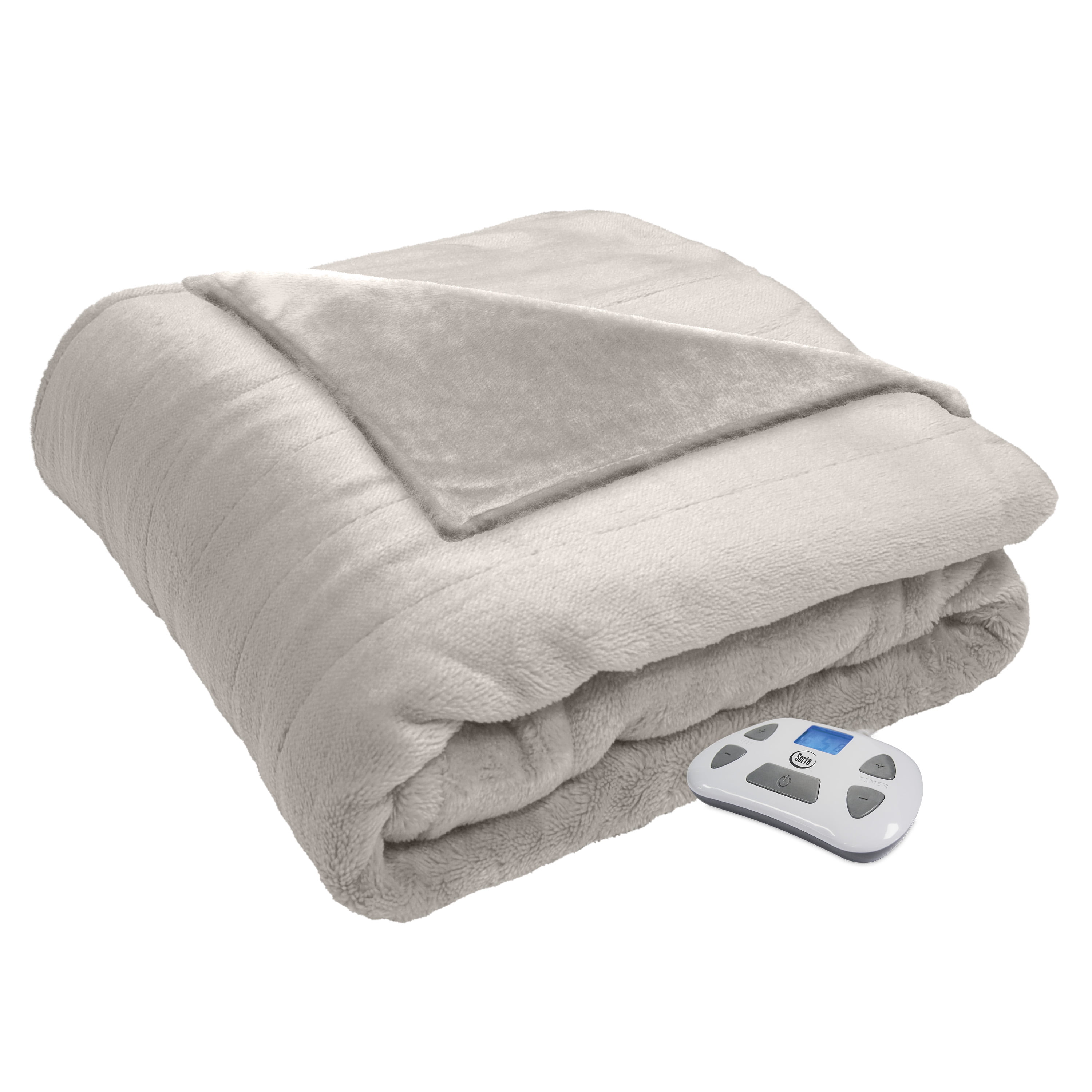 Serta Luxury Plush Electric Heated Blanket, Twin, OffWhite