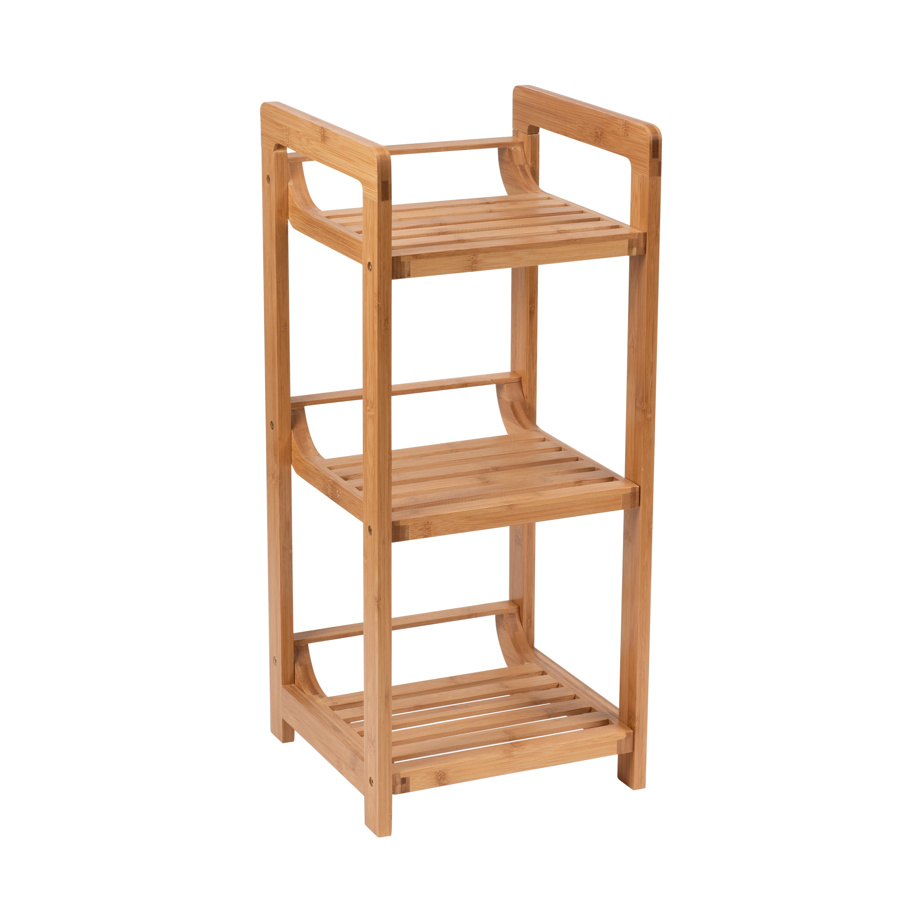 3-Tiers Bamboo Shelf Home Bath Storage Space Saver Holder Shelves Rack Beige 