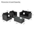 thumbnail image 2 of Gymax 8PCS Rattan Patio Conversation Set Outdoor Furniture Set w/ Black Cushions, 2 of 8
