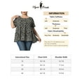 thumbnail image 6 of NOMADIC NOOK Women's Plus Size 2 Pieces Polka Dots Blouses Summer Round Neck Ruffle Sleeve Casual Tiered Peplum Tops 1X Black/White, 6 of 7