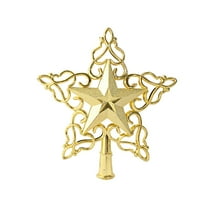 Christmas Star Tree Topper Christmas Tree Decorations 7.87inch Gold Xmas Glitter Hollow Star Treetop Toppers Holiday Tree Shatterproof Star Ornament for Home Decor Christmas Decorations