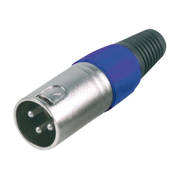 PRO SIGNAL - 3 Pole XLR Plug with Blue Coloured Strain Relief
