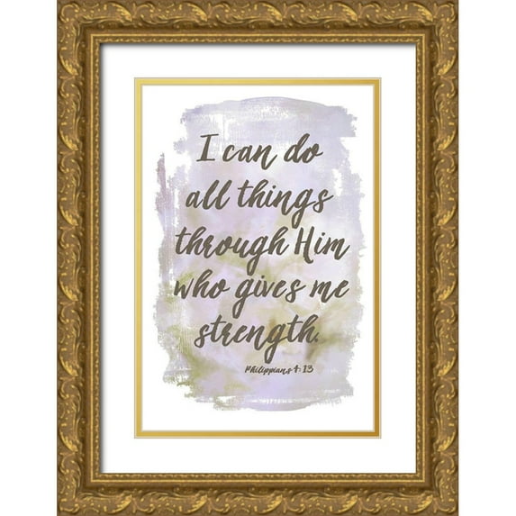Murdock, Ramona 23x32 Gold Ornate Wood Framed with Double Matting Museum Art Print Titled - I Can Do All Things