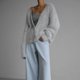 thumbnail image 1 of Cárdigan de punto para mujer, cárdigan holgado de moda, suéter de manga larga con cuello en V, abrigo, blusa para mujer, 1 of 9