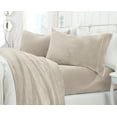 thumbnail image 2 of Great Bay Home Solid Velvet Plush Warm and Cozy Fleece Sheet Set (Queen, Stone Grey), 2 of 7