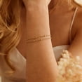 thumbnail image 2 of GOSFRY Minimalist Layered Rope Chain Satellite Bracelet 14K Gold Plated Cute Layering Twisted Rope Sphere Boho Bracelet For Women, 2 of 8