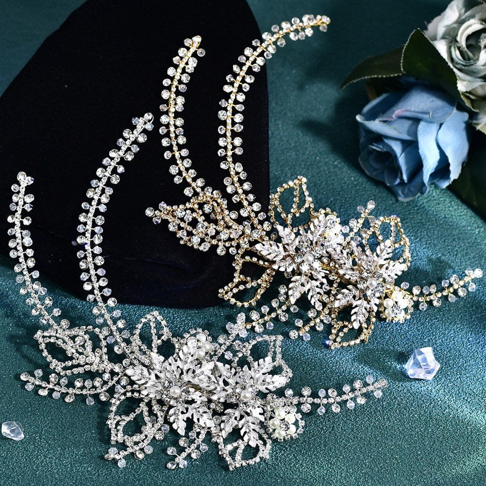 Jiibva Wedding Hair Clip Rhinestone Bridal Hairpiece Flower Hair Clip Elegant Hair Accessories