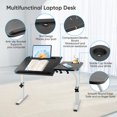 thumbnail image 4 of Laptop Bed Tray Table, Doulami Foldable Laptop Desk with Adjustable Height Angles, Lap Desk with Cup Holder – Perfect for Bed Sofa Home Office Use, Notebook Stand for Eating Breakfast Reading, 4 of 12