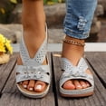 thumbnail image 5 of longantii Womens Orthopedic Sandals Arch Support Flat Wedge Sandals Lightweight Slip on Non Slip Sneakers Comfortable 2026 New Foam Shoes Gray, 5 of 6