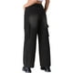 thumbnail image 3 of Pantalones de mezclilla anchos de mujer Inspire Chic, de tiro alto, estilo cargo, casuales, con bolsillos, talla XL, color negro, 3 of 5
