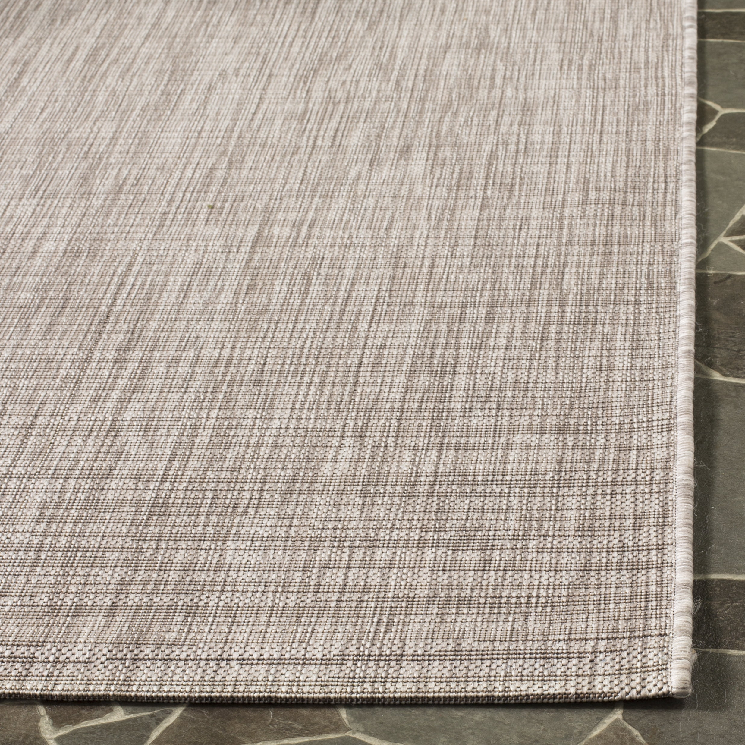 SAFAVIEH Courtyard Samson Solid Indoor/Outdoor Area Rug, 5'3" x 7'7", Light Brown
