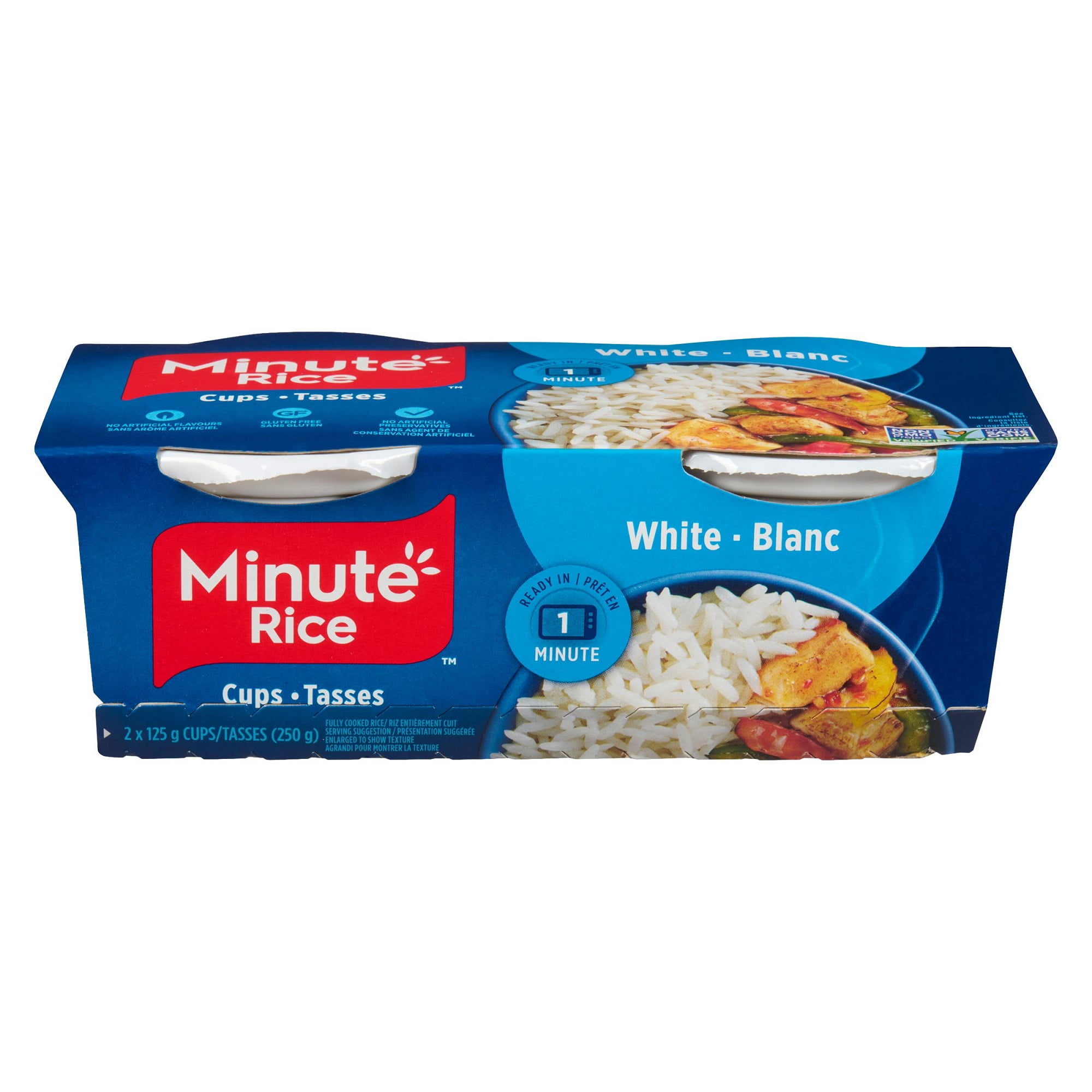 Minute Rice White Cups 2x125g (250g), Minute Rice White Cups 250g
