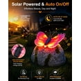 thumbnail image 3 of Butterfly Stone Garden Light – Solar Realistic Butterfly Stone Garden Light – Outdoor Weather Resistant Resin Rock Landscape Lamp for Yard Patio Lawn Decor (Green), 3 of 8