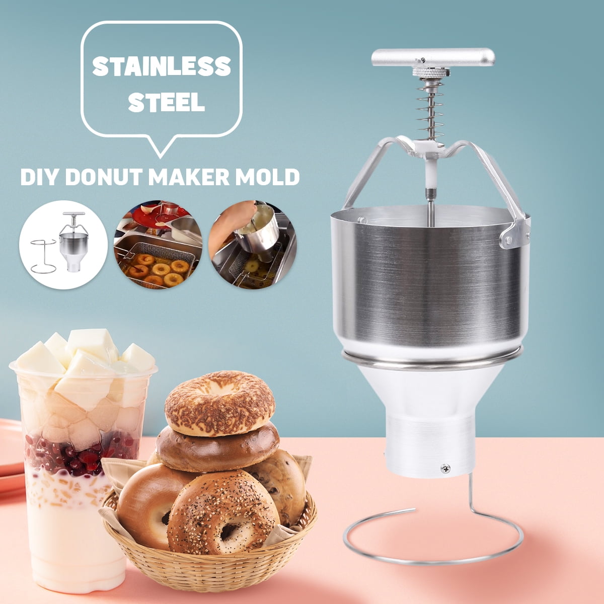 465 OZ Manual Donut Maker Depositor Dropper Plunger Dough Batter