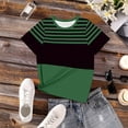 thumbnail image 3 of yillto Women Summer Tshirts Striped Short Sleeve Tee Tops Round Neck Casual Dressy Tunic Blouse Outfits, 3 of 6