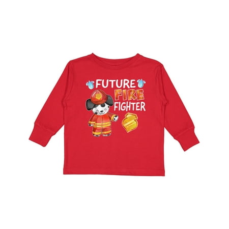 

Inktastic Future Fire Fighter with Cute Dalmatian Dog Boys or Girls Long Sleeve Toddler T-Shirt