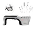 thumbnail image 2 of Zshan Knife Sharpener, Professional 4-Stage Manual Sharpener for Sharpening Kitchen Knives and Scissors with Cut Protection Gloves for Chef and Home - Gray, 2 of 5