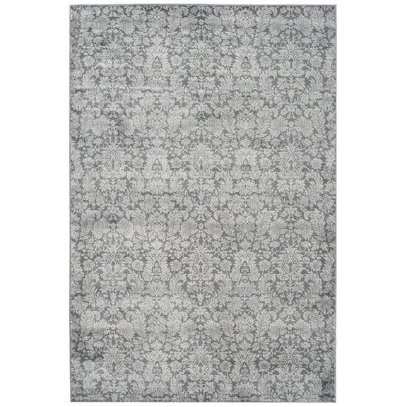 SAFAVIEH Vintage Wilford Damask Area Rug, Dark Grey/Light Grey, 5'1" x 7'7"