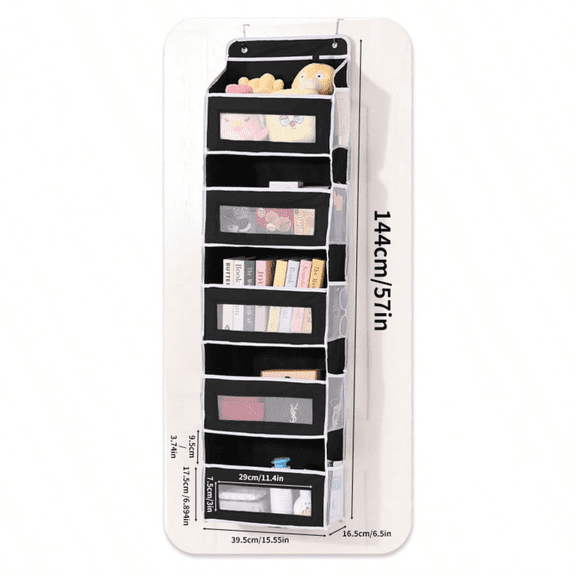 5 Tier Over The Door Hanging Organizer with 10 Pockets - 44 Lbs Heavy Duty Anti-Sag Storage Rack, No Drilling Organizer with Mesh Windows for Closet Bedroom Bathroom Kitchen Nursery
