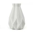 thumbnail image 1 of Origami Geometric Plastic Vase Modern White Translucent Flower Pot Home Decor Office Desk Minimalist Faux Ceramic Eco Friendly Non Toxic Plant Container, 1 of 1