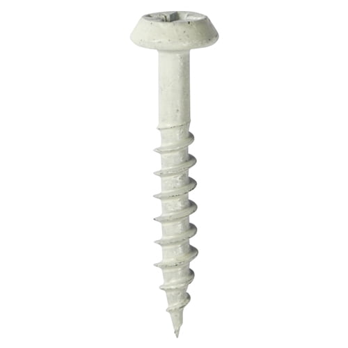 Timco - Rainwater Screws - PZ - Low Profile Pan - Exterior - White (Size 5.0 x 25 - 400 Pieces)