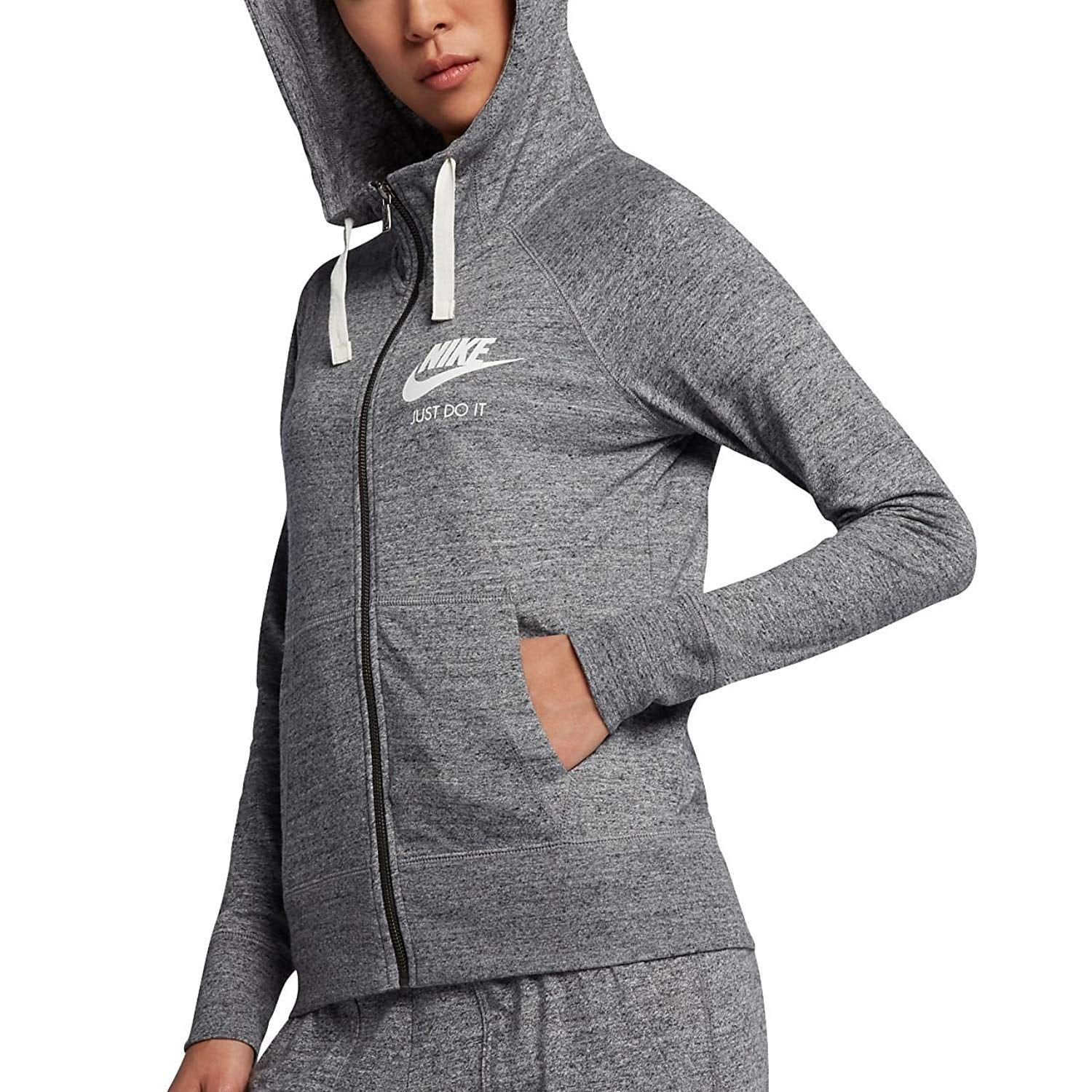 grey nike hoodie womens zip up