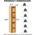thumbnail image 4 of VAFHYLISS 5 Cube Storage Organizer, 5 Tier Vertical Cube Bookcase Freestanding Storage Display Organizer for Home Office, Five Cubes Open Shelf Bookshelf (Oak, 5 Cube), 4 of 15