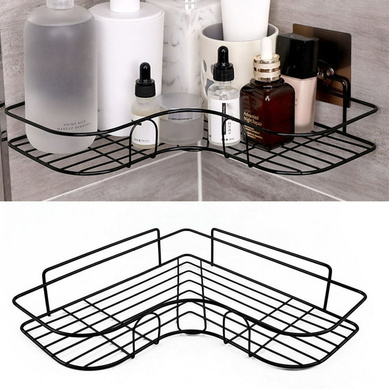 1pc Bathroom Shelf, Wall Mounted Storage Rack For Toiletries Without  Drilling