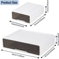 thumbnail image 2 of Stackable Desk Organizer, 13" Wide Large Desktop Storage Box with 3 Drawers, Letter Size Desk Organizer and Accessories, Plastic Drawer Organizer for Office, Document, Makeup (White, 3Pcs), 2 of 7
