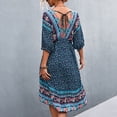 thumbnail image 1 of Vestido Con Dobladillo Alto Y Bajo, Elegante, Agradable A La Piel, Informal, Con Estampado Floral, Suave Y Elegante Para Fiestas De Citas. ANGGREK Azul Oscuro XL, 1 of 6