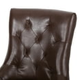 thumbnail image 4 of Noble House Will Contemporary Faux Leather Dining Chairs, Set of 2, Dark Brown, 4 of 8