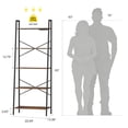 thumbnail image 5 of OUTONLIFE 5-Tier LED Ladder Bookshelf - Industrial Wooden Shelves, Retro Storage Rack for Home/Office，Rustic Brown, 5 of 9