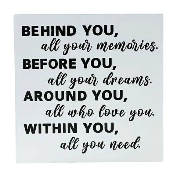 JMYHOAM Back to School Graduation Quote Wood Box Sign Decor Desk Sign Positive Behind You All Your Memories Wooden Box Block Sign Rustics Home Shelf Wall Decoration Grad Gift