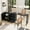 Black, variant on MEETFAV 89.7" Kitchen Island with Extendable Table – Wooden Sideboard Storage Cabinet, 2 Doors and 3 Drawers for Living Room, Study, Foyer, Kitchen, Black+Natural
