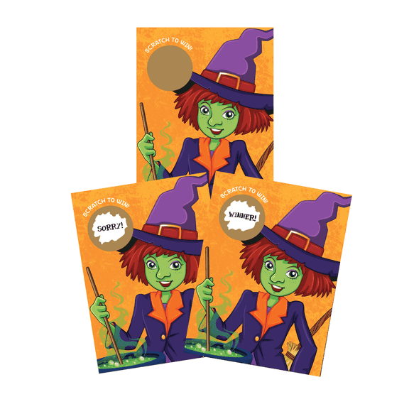 My Scratch Offs Halloween Orange Cute Witch Scratch-off Card Game, 26 Pack