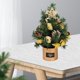 thumbnail image 4 of Árbol de Navidad creativo, hermoso y pequeño árbol de Navidad decorativo, adornos de escritorio Oro (con luz), 4 of 7