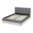 thumbnail image 3 of Allora Mid-Century Wood and Fabric King Platform Bed in Gray, 3 of 8