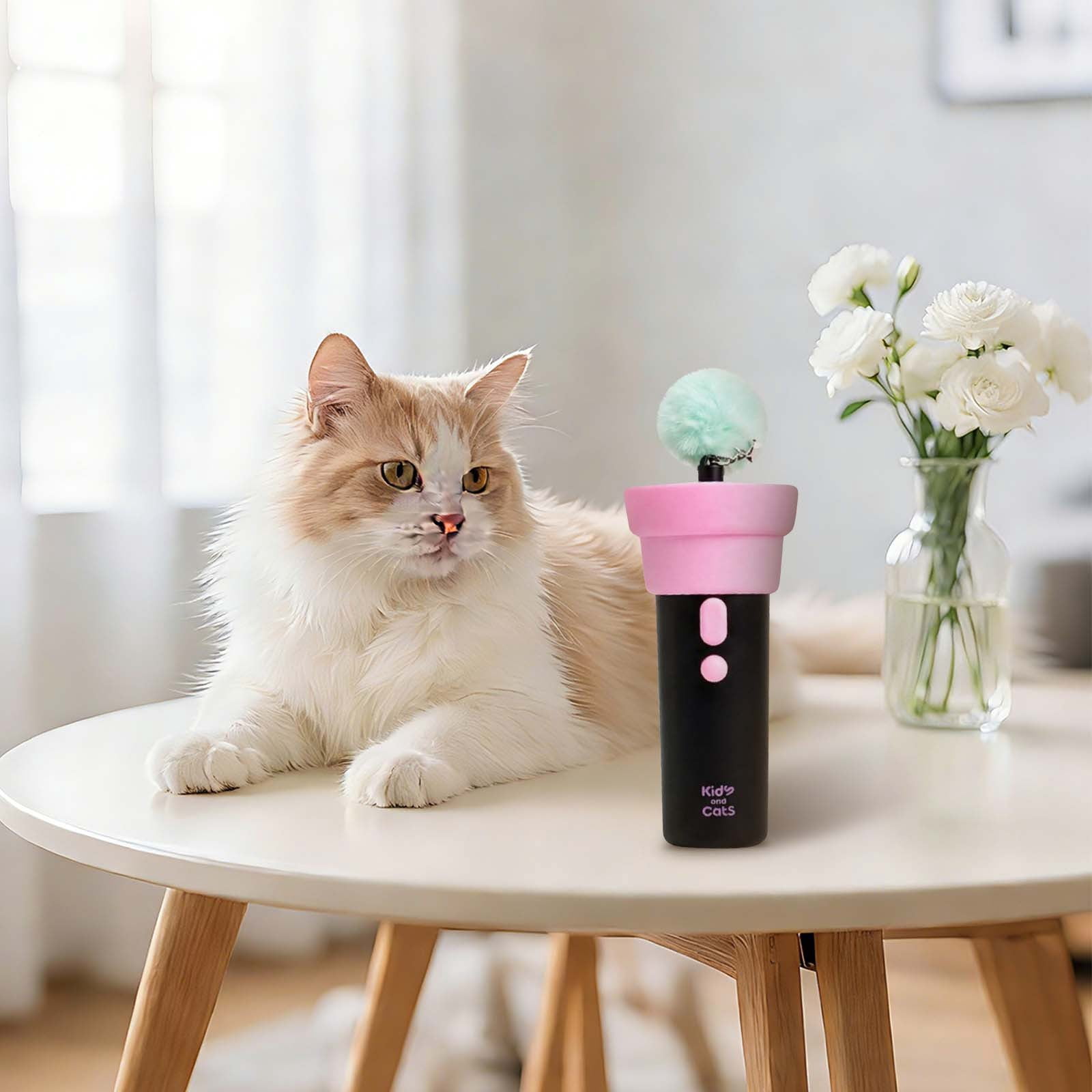 Loetky Automatic Flopping Fish Cat Toy with Teaser Wand, Interactive Electronic Kitten Toy for Play, Battery Operated Moving Toy (Batteries Not Included), Fun Exercise Toy for Indoor Pets
