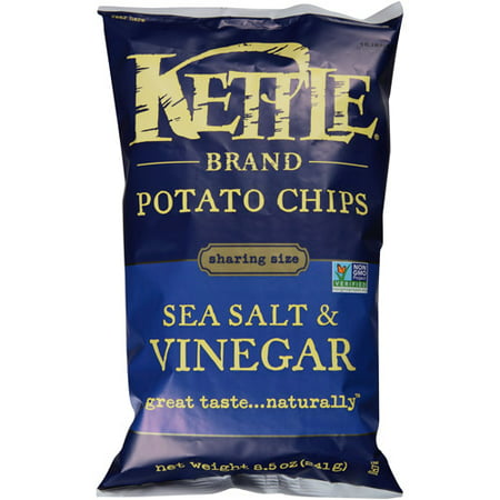 Kettle Brand Sea Salt & Vinegar Potato Chips, 8.5 oz, (Pack of