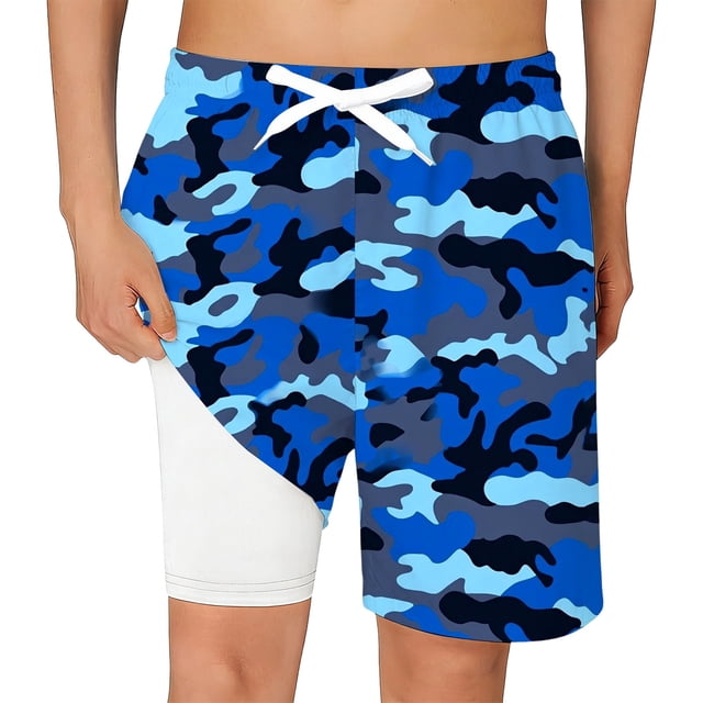 Kids Swim Trunks with Compression Liner Quick Drying Swim Shorts Kids Bathing Suits 7 YearsYears