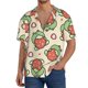 thumbnail image 1 of Balery Frog Hold Strawberry Camisa Casual de Manga Corta con Botones para Hombre, Texturizada, Estilo Cubano, para Playa, Verano-Large, 1 of 5