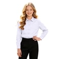 thumbnail image 4 of Lullu Boys Long Sleeve Button Down Shirt Solid Basic Pocket Shirts Unisex Tops, White, 4 of 6