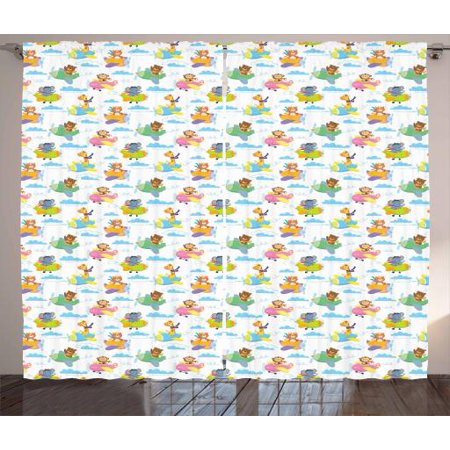 Adventure Nursery Curtains 2 Panels Set Baby Forest Animals On Biplane Giraffe Elephant Tiger Bear And Monkey Window D For Living Room Bedroom Adventure Nursery Curtains 2 Panels Set Baby Forest Animals On Biplane Giraffe Elephant Tiger Bear And Monkey Window D For Living Room Bedroom