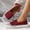 Red, variant on Women's Rhinestone Loafers, Rhinestone Detail Low-Cut Thick Sole Elegant Flat Bottom Shoes Red