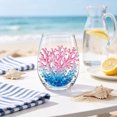 thumbnail image 5 of Stemless Wine Glasses Beach Themed Coastal Decor Drinkware Tumbler Set Cocktail for Home Bar Nautical Kitchen Beach House Entertaining Gift, 5 of 6